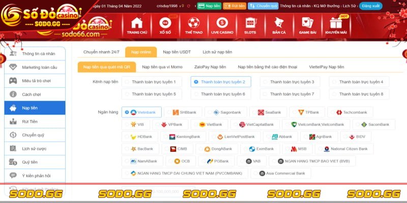 Cách Thức Nạp Tiền SODO – Hướng Dẫn A-Z Cho Các Bet Thủ - cach thuc nap tien sodo nhanh nhat Cách thức nạp tiền SODO nhanh nhất
